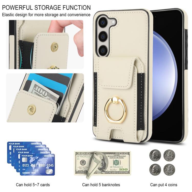 For Samsung Galaxy S25 5G Elastic Card Bag Ring Holder Phone Case