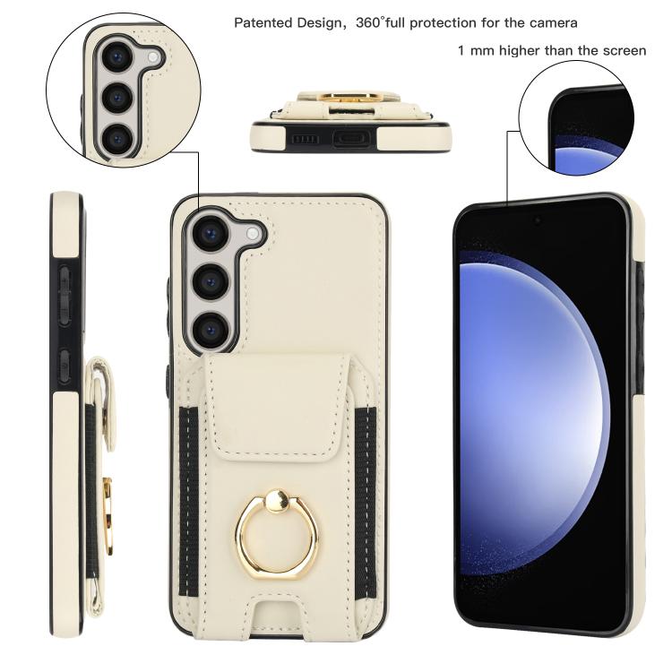 For Samsung Galaxy S25 5G Elastic Card Bag Ring Holder Phone Case