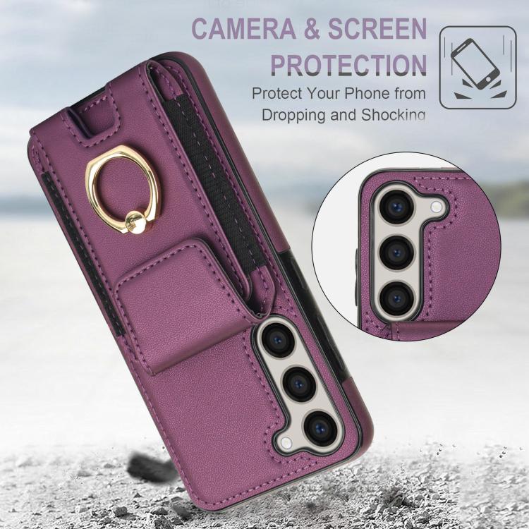 For Samsung Galaxy S25 5G Elastic Card Bag Ring Holder Phone Case