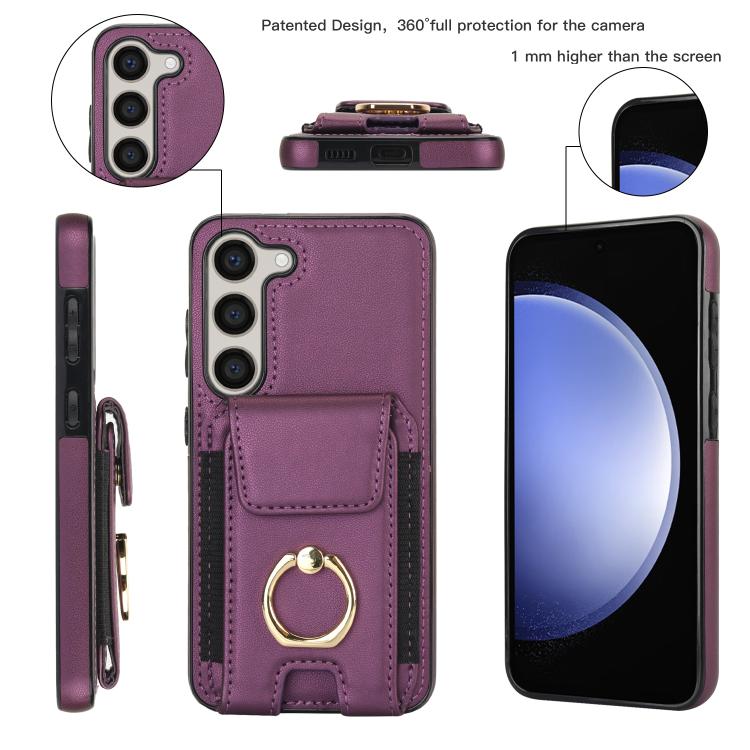 For Samsung Galaxy S25 5G Elastic Card Bag Ring Holder Phone Case