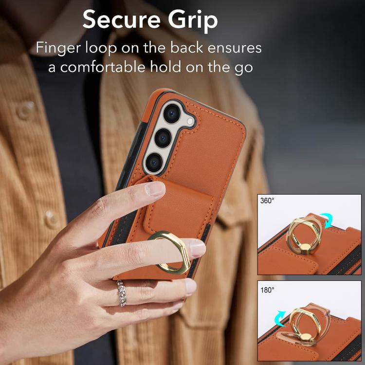 For Samsung Galaxy S25 5G Elastic Card Bag Ring Holder Phone Case
