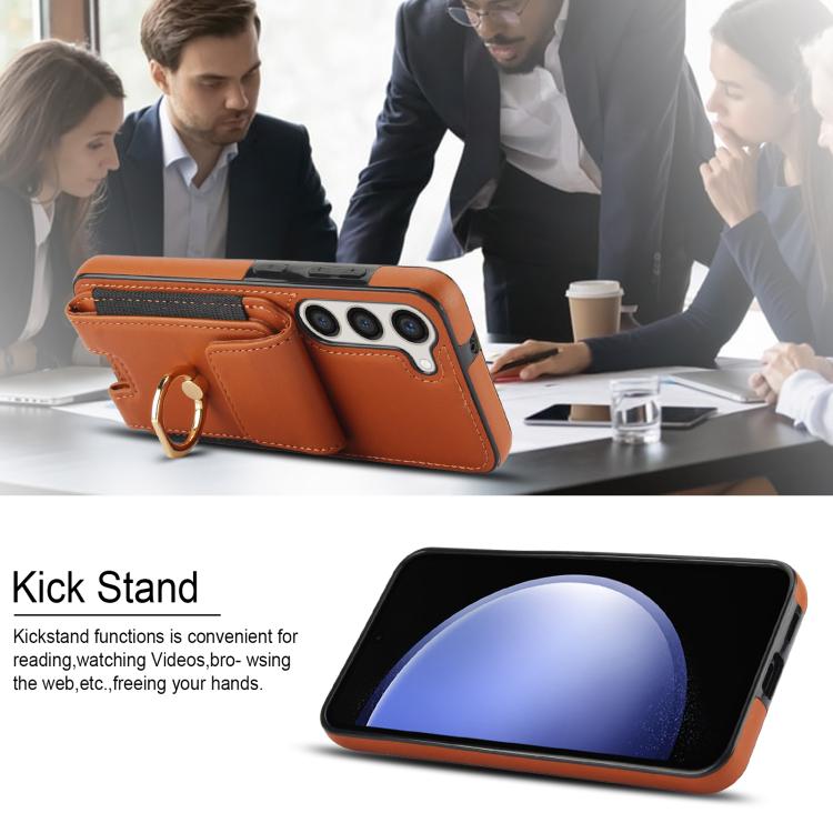 For Samsung Galaxy S25 5G Elastic Card Bag Ring Holder Phone Case