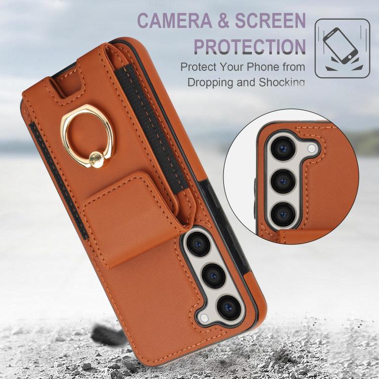For Samsung Galaxy S25 5G Elastic Card Bag Ring Holder Phone Case