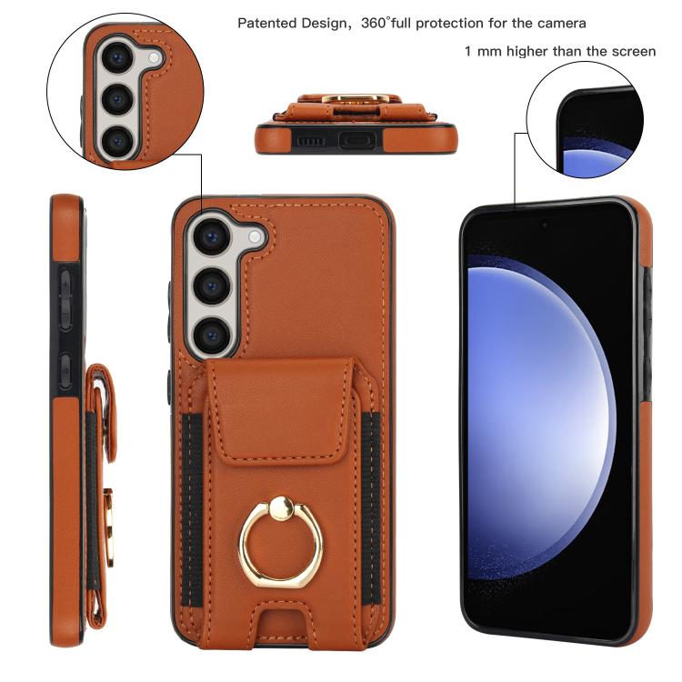 For Samsung Galaxy S25 5G Elastic Card Bag Ring Holder Phone Case