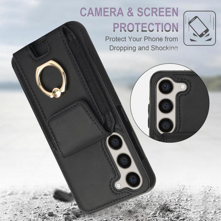 For Samsung Galaxy S25 5G Elastic Card Bag Ring Holder Phone Case