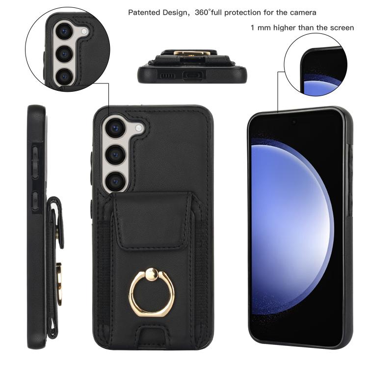 For Samsung Galaxy S25 5G Elastic Card Bag Ring Holder Phone Case