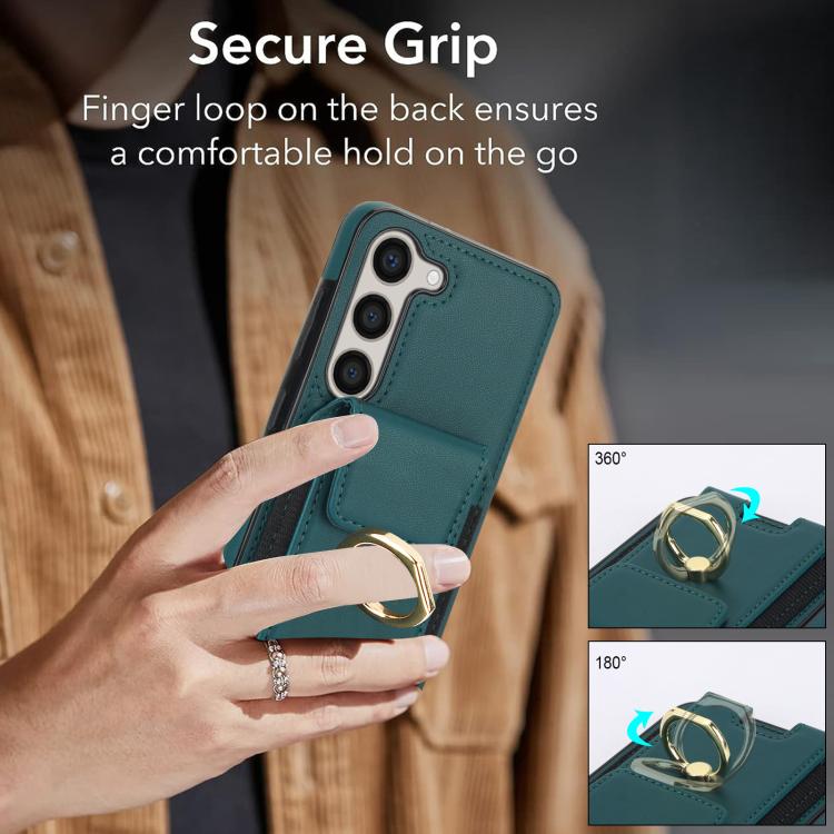 For Samsung Galaxy S25 5G Elastic Card Bag Ring Holder Phone Case