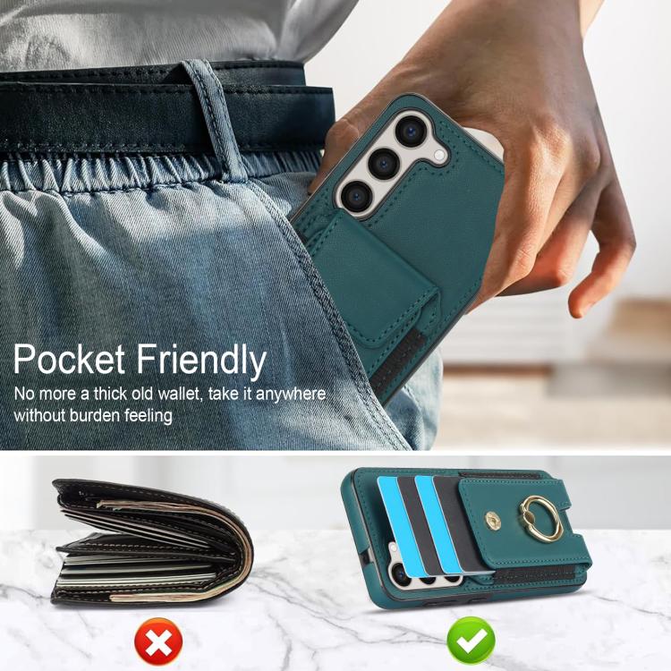 For Samsung Galaxy S25 5G Elastic Card Bag Ring Holder Phone Case