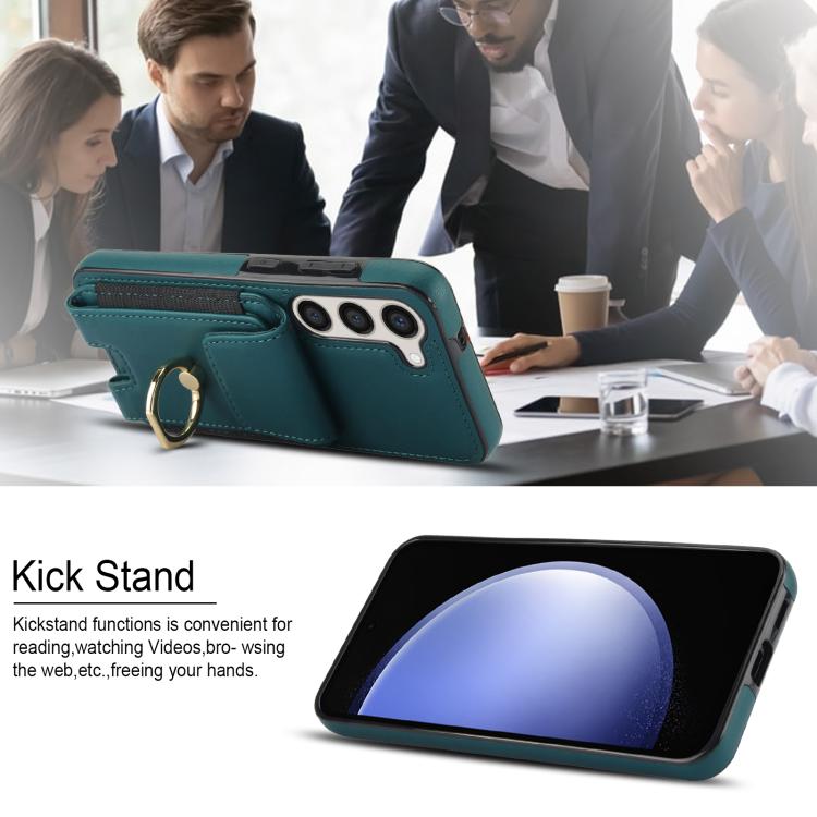 For Samsung Galaxy S25 5G Elastic Card Bag Ring Holder Phone Case
