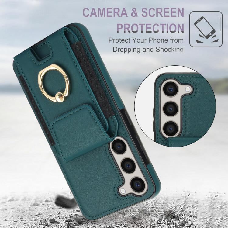 For Samsung Galaxy S25 5G Elastic Card Bag Ring Holder Phone Case