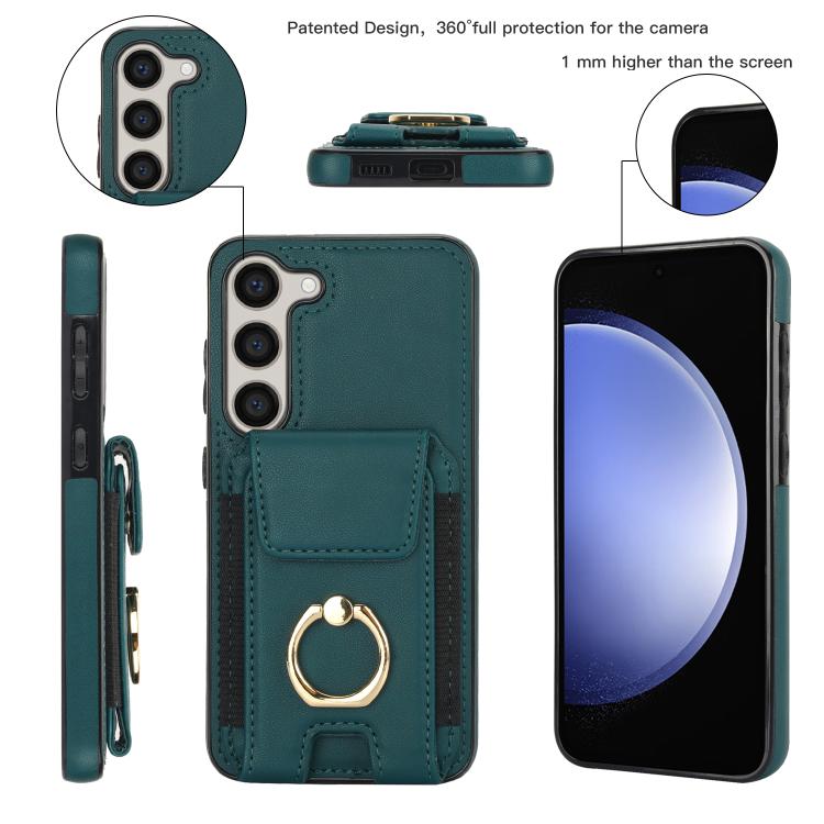 For Samsung Galaxy S25 5G Elastic Card Bag Ring Holder Phone Case