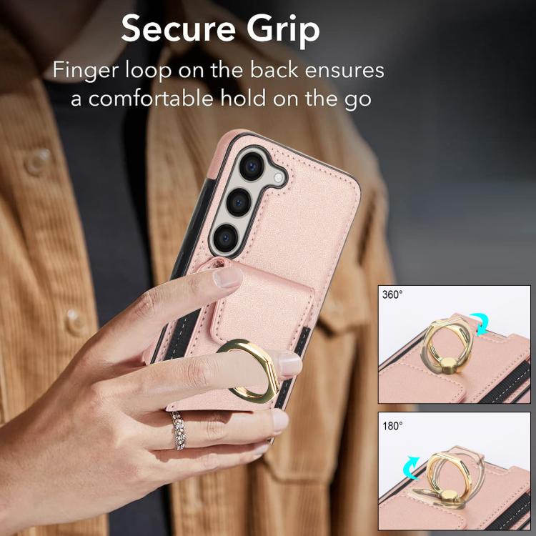 For Samsung Galaxy S25 5G Elastic Card Bag Ring Holder Phone Case