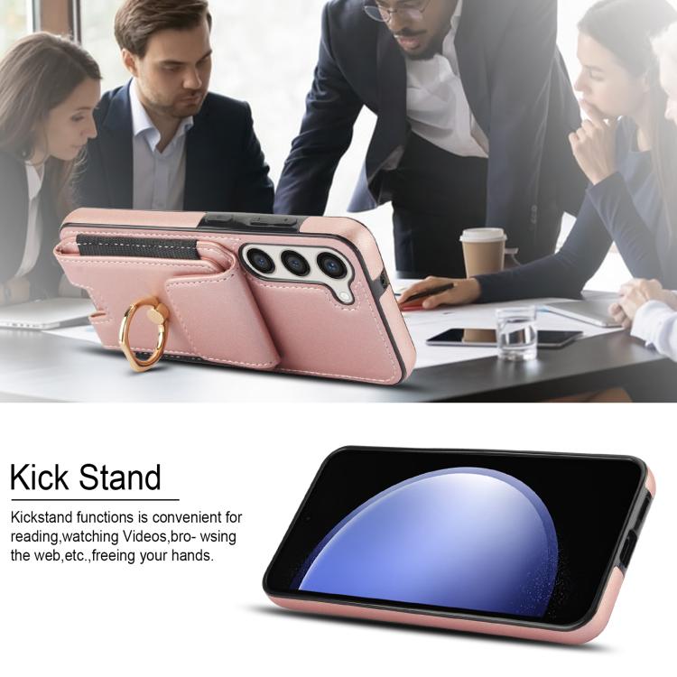 For Samsung Galaxy S25 5G Elastic Card Bag Ring Holder Phone Case