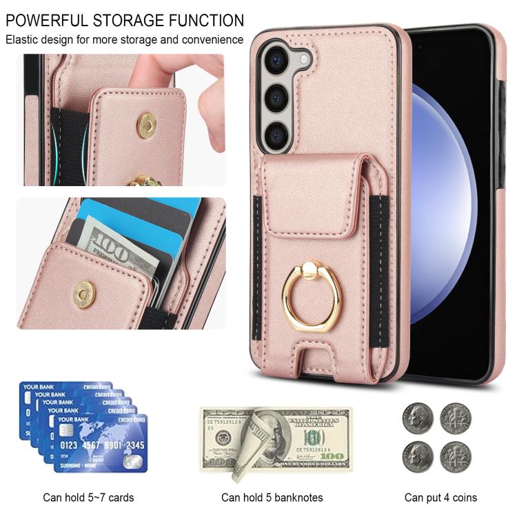 For Samsung Galaxy S25 5G Elastic Card Bag Ring Holder Phone Case