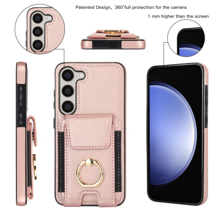 For Samsung Galaxy S25 5G Elastic Card Bag Ring Holder Phone Case