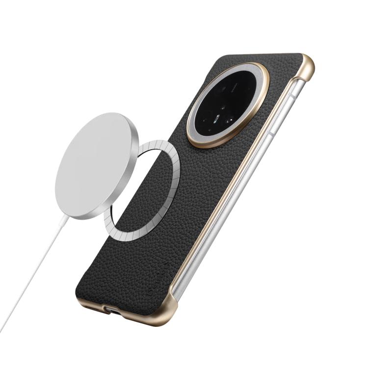 For Huawei Mate 60 Denior A20 Genuine Leather Litchi Texture MagSafe Frameless Phone Case