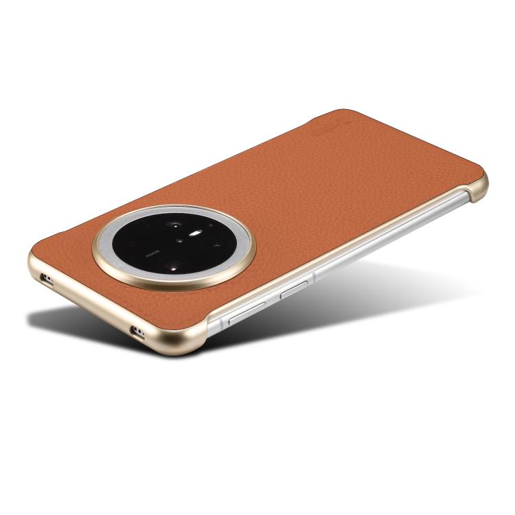For Huawei Mate 70 Pro Denior A20 Genuine Leather Litchi Texture MagSafe Frameless Phone Case
