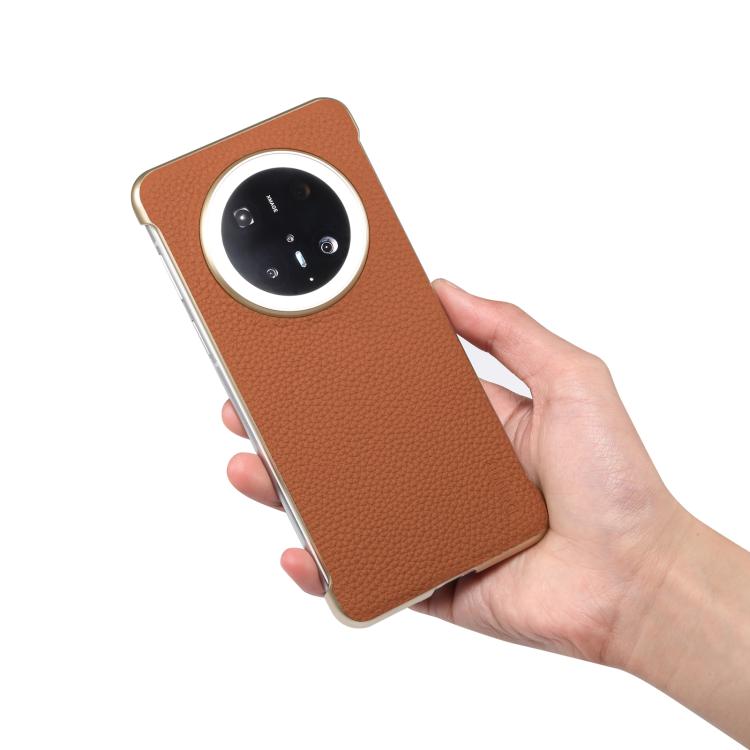 For Huawei Mate 70 Pro Denior A20 Genuine Leather Litchi Texture MagSafe Frameless Phone Case