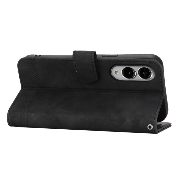 For Samsung Galaxy S25 Edge 5G Dierfeng Dream Line TPU Hybrid PU Leather Phone Case