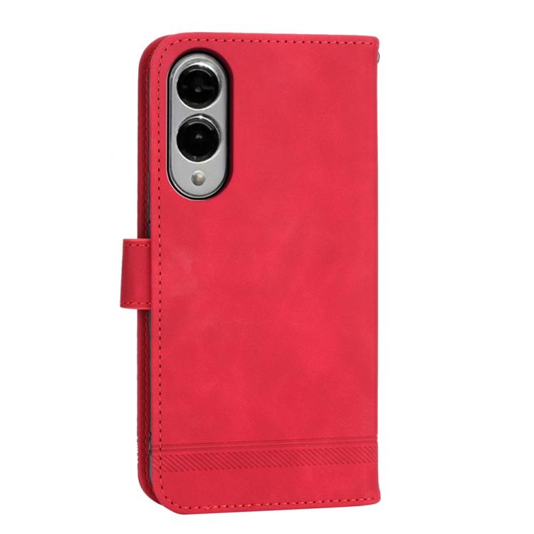 For Samsung Galaxy S25 Edge 5G Dierfeng Dream Line TPU Hybrid PU Leather Phone Case