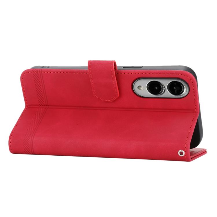 For Samsung Galaxy S25 Edge 5G Dierfeng Dream Line TPU Hybrid PU Leather Phone Case