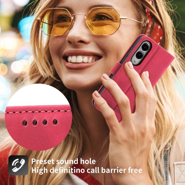 For Samsung Galaxy S25 Edge 5G Dierfeng Dream Line TPU Hybrid PU Leather Phone Case