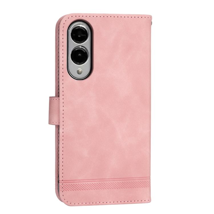 For Samsung Galaxy S25 Edge 5G Dierfeng Dream Line TPU Hybrid PU Leather Phone Case