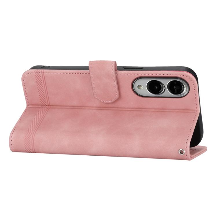 For Samsung Galaxy S25 Edge 5G Dierfeng Dream Line TPU Hybrid PU Leather Phone Case