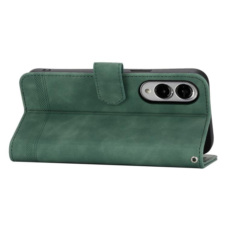 For Samsung Galaxy S25 Edge 5G Dierfeng Dream Line TPU Hybrid PU Leather Phone Case