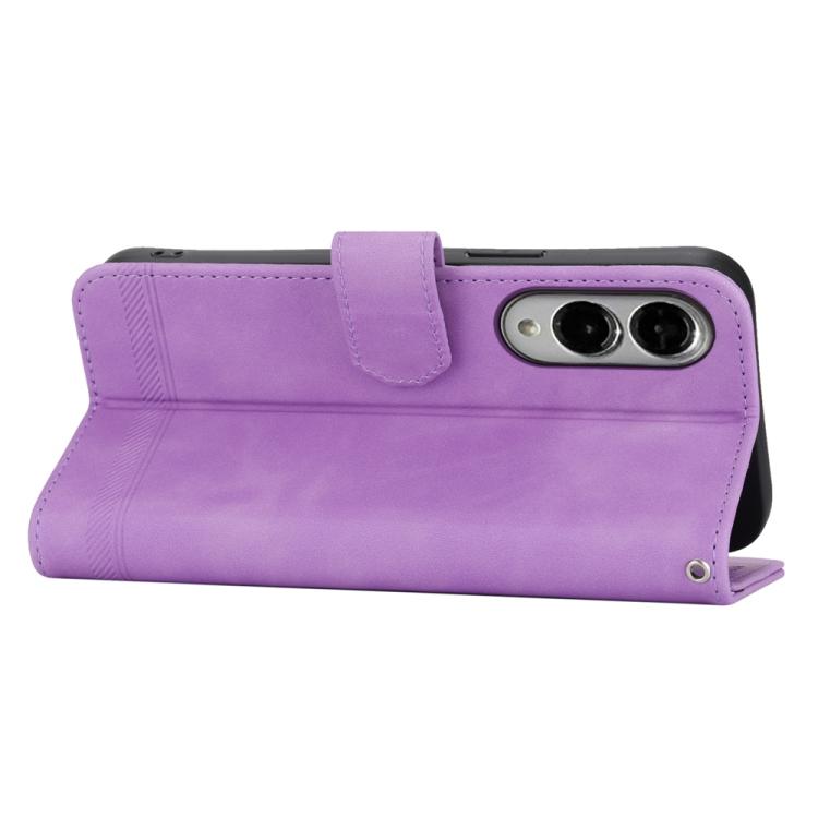 For Samsung Galaxy S25 Edge 5G Dierfeng Dream Line TPU Hybrid PU Leather Phone Case