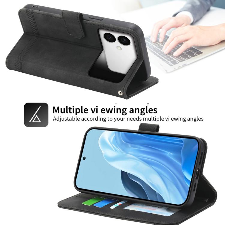 For Samsung Galaxy S26 Edge 5G Dierfeng Dream Line TPU Hybrid PU Leather Phone Case