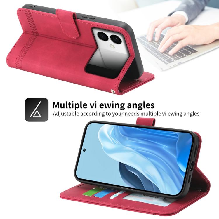 For Samsung Galaxy S26 Edge 5G Dierfeng Dream Line TPU Hybrid PU Leather Phone Case