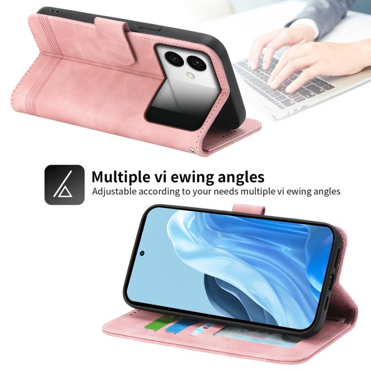 For Samsung Galaxy S26 Edge 5G Dierfeng Dream Line TPU Hybrid PU Leather Phone Case