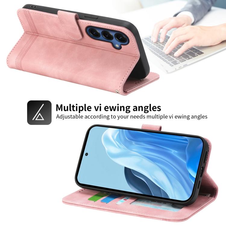 For Samsung Galaxy S26 5G Dierfeng Dream Line TPU Hybrid PU Leather Phone Case