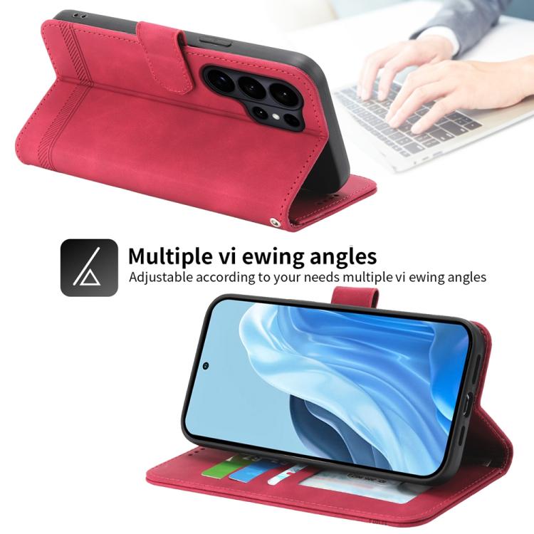For Samsung Galaxy S26 Ultra 5G Dierfeng Dream Line TPU Hybrid PU Leather Phone Case