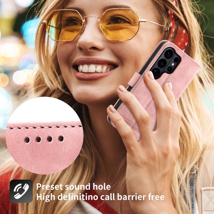 For Samsung Galaxy S26 Ultra 5G Dierfeng Dream Line TPU Hybrid PU Leather Phone Case