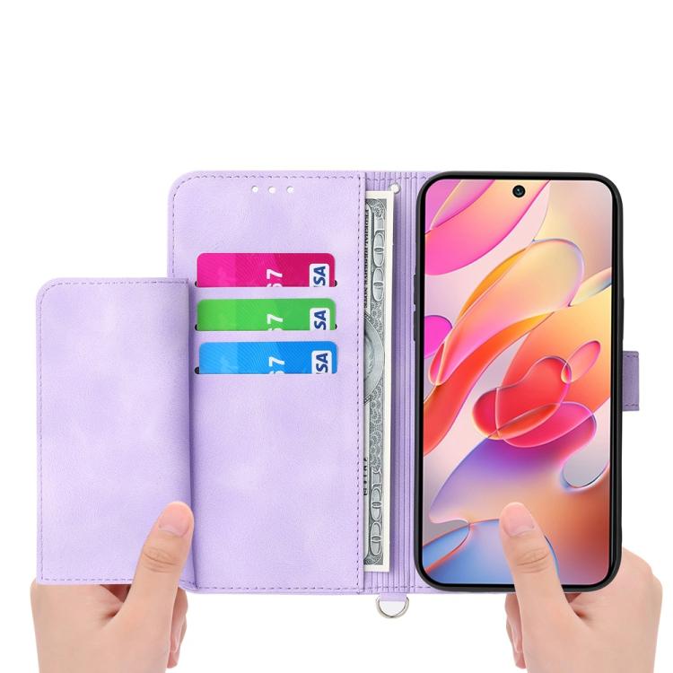For Samsung Galaxy S25 Edge 5G Skin Feel Flowers Embossed Wallet Leather Phone Case