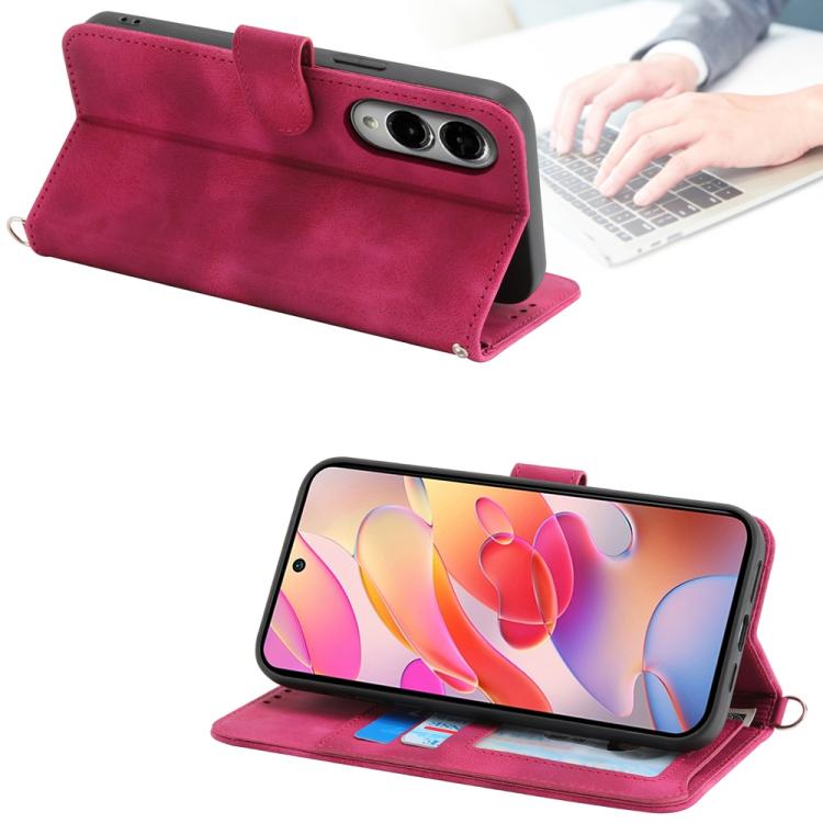 For Samsung Galaxy S25 Edge 5G Skin Feel Flowers Embossed Wallet Leather Phone Case