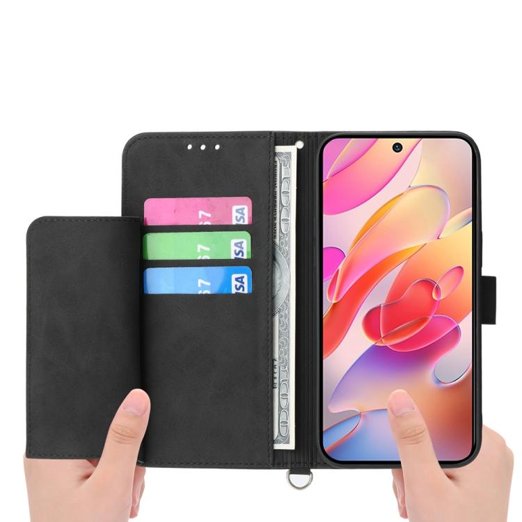 For Samsung Galaxy S25 Edge 5G Skin Feel Flowers Embossed Wallet Leather Phone Case
