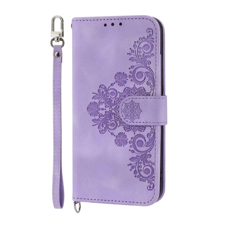 For Samsung Galaxy S26 Ultra 5G Skin Feel Flowers Embossed Wallet Leather Phone Case