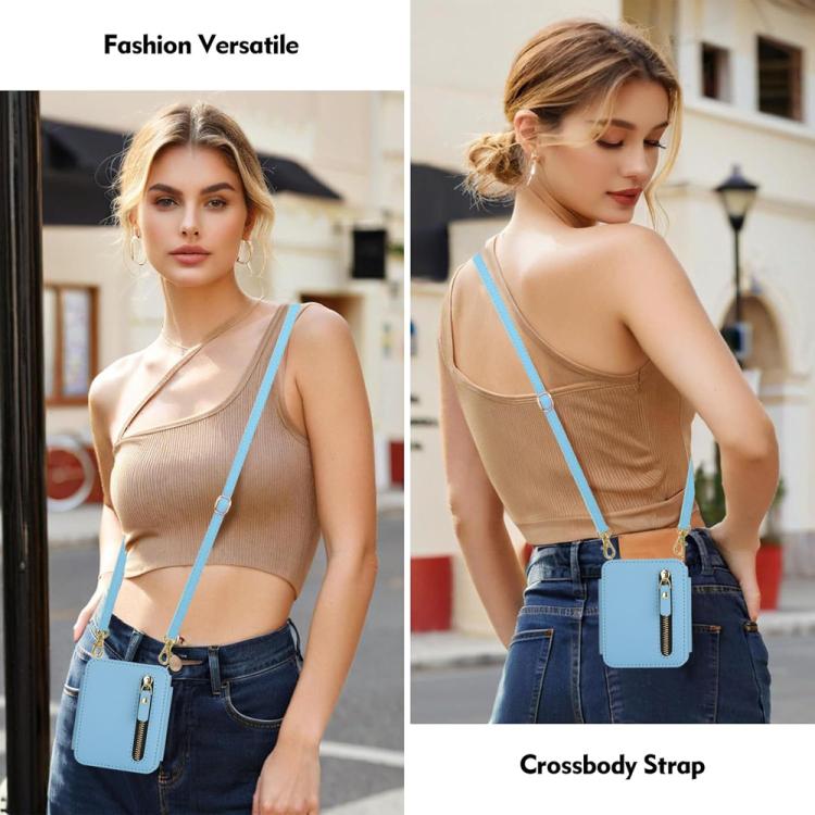 For Samsung Galaxy Z Flip3 Crossbody Zipper Dual Buckle Card Bag Folding Phone Case