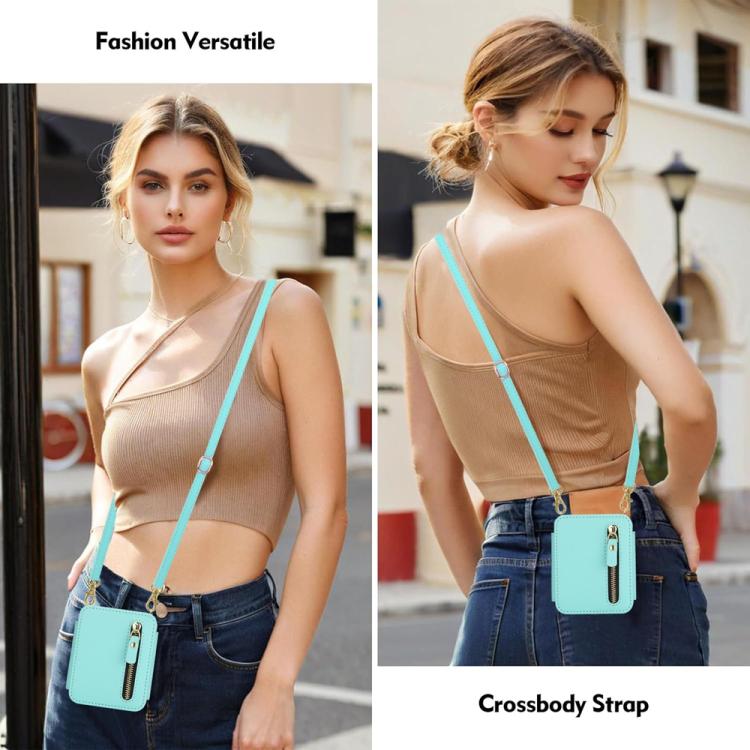 For Samsung Galaxy Z Flip3 Crossbody Zipper Dual Buckle Card Bag Folding Phone Case