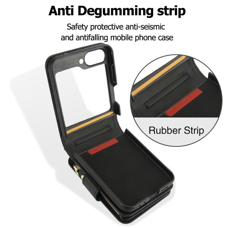 For Samsung Galaxy Z Flip6 / Flip7 FE Crossbody Rhombus Wallet Bag Folding Phone Case with Lanyard