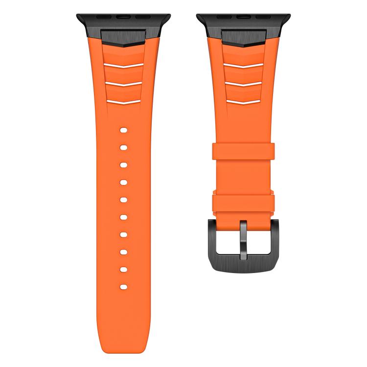 For Apple Watch Ultra / Ultra 2 49mm Stainless Steel Buckle Fluororubber Watch Band