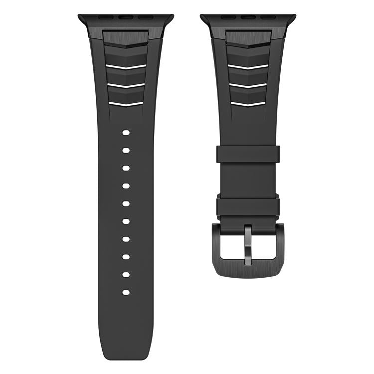 For Apple Watch Ultra / Ultra 2 49mm Stainless Steel Buckle Fluororubber Watch Band