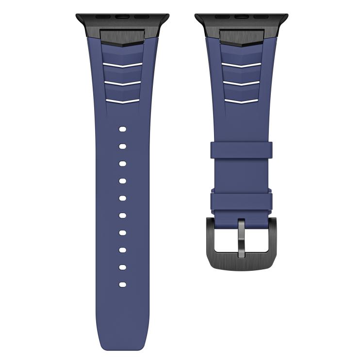 For Apple Watch Ultra / Ultra 2 49mm Stainless Steel Buckle Fluororubber Watch Band