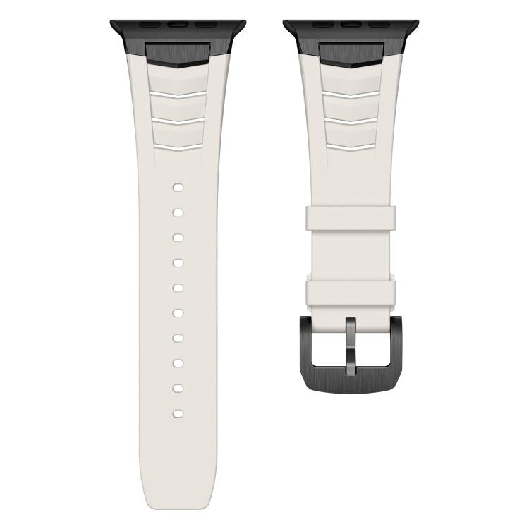 For Apple Watch Ultra / Ultra 2 49mm Stainless Steel Buckle Fluororubber Watch Band