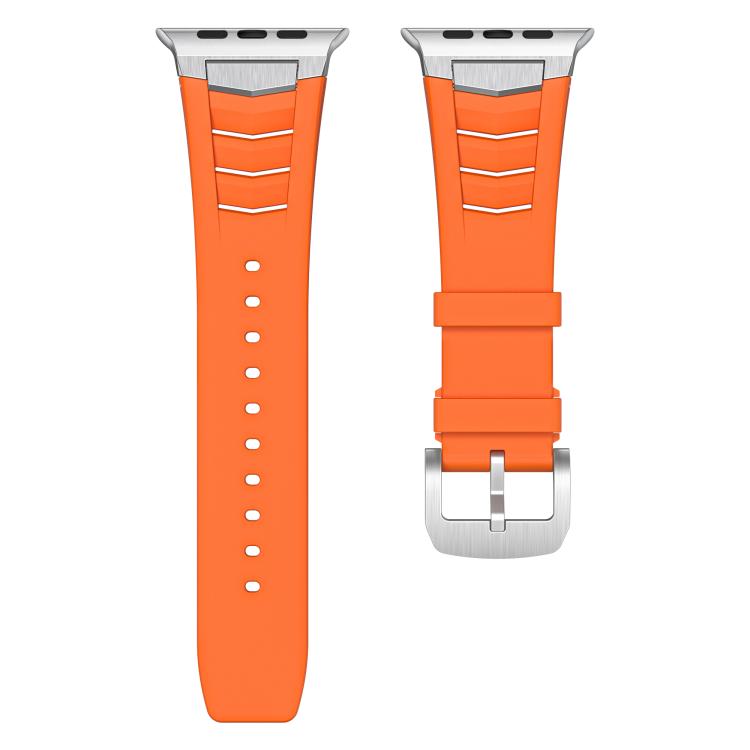 For Apple Watch Ultra / Ultra 2 49mm Stainless Steel Buckle Fluororubber Watch Band