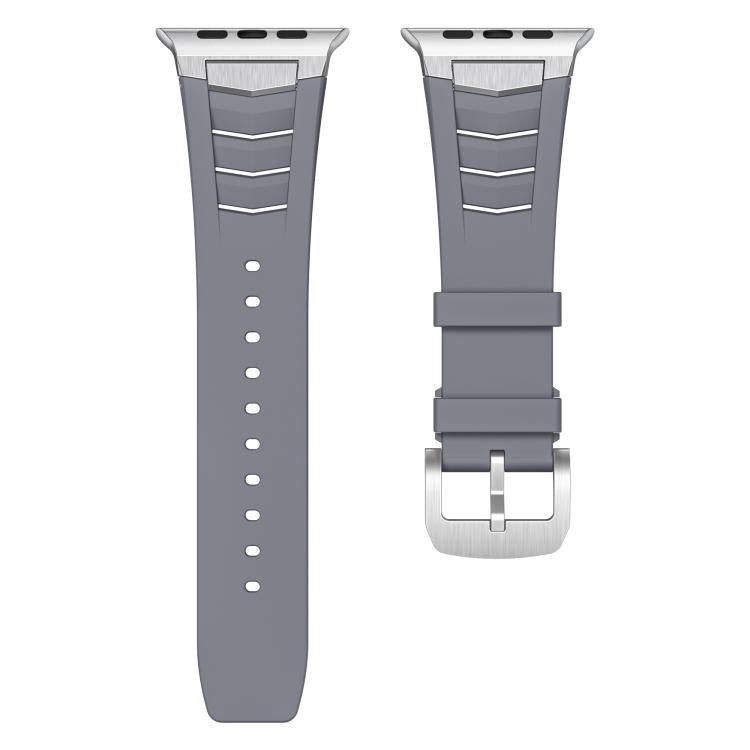 For Apple Watch Ultra / Ultra 2 49mm Stainless Steel Buckle Fluororubber Watch Band
