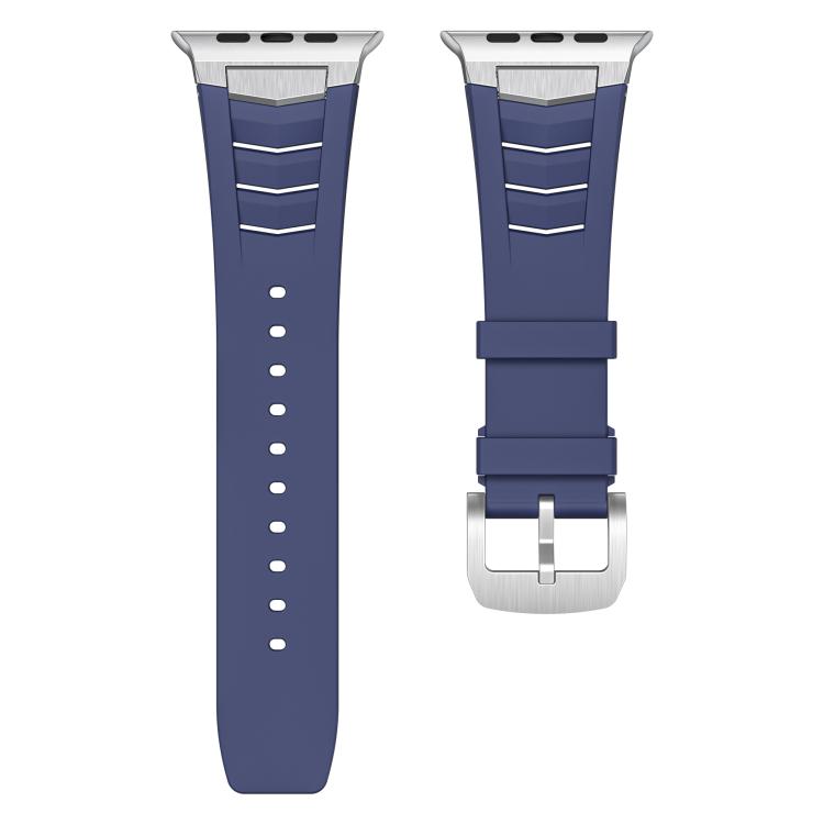 For Apple Watch Ultra / Ultra 2 49mm Stainless Steel Buckle Fluororubber Watch Band